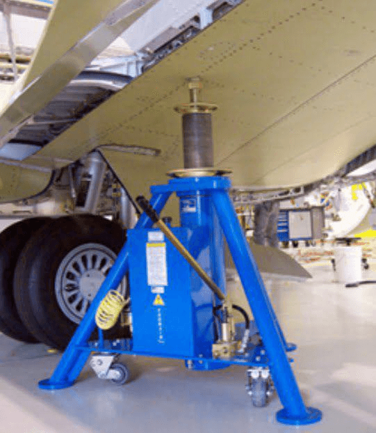 Aircraft maintenance in hangar